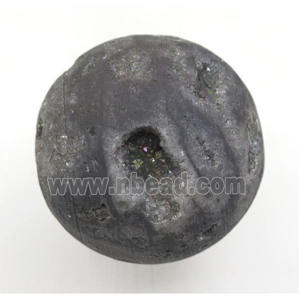 black round Agate druzy ball charms, no-hole