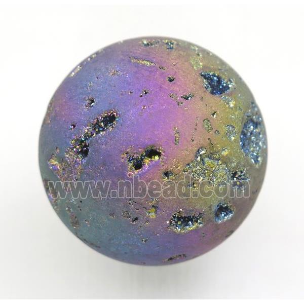 rainbow round Agate druzy ball charms, no-hole