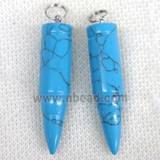 blue Turquoise bullet pendant