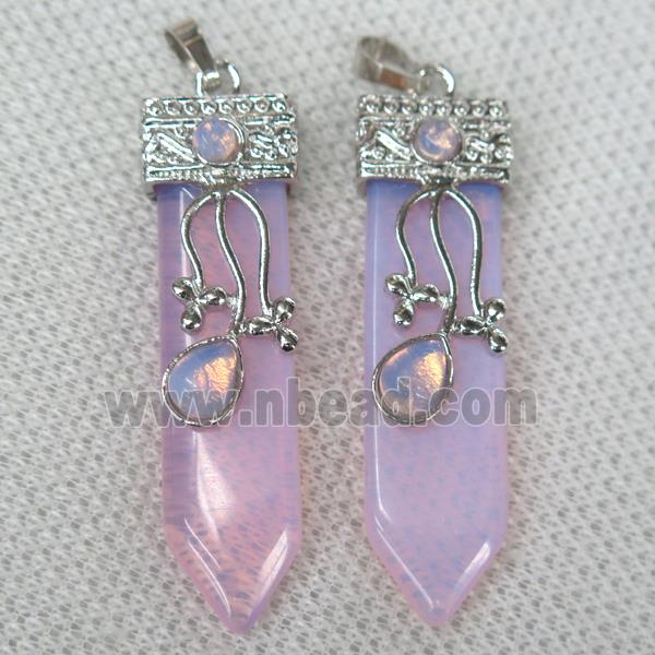 pink Opalite arrowhead pendant
