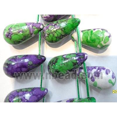 rainforest stone bead, lavender, stability, 3D-teardrop