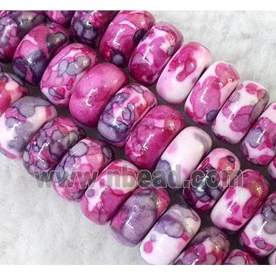 rainforest stone bead, rondelle, purple, stability