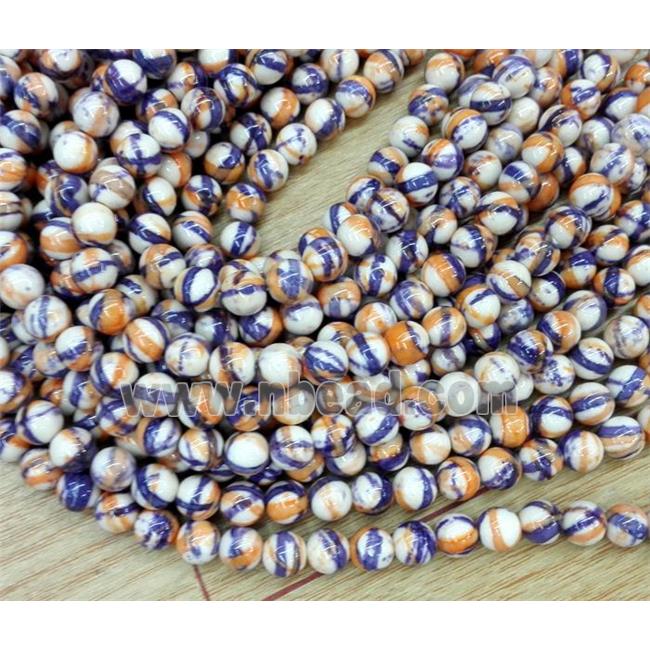 Rainforest jasper beads, round, stability, purple