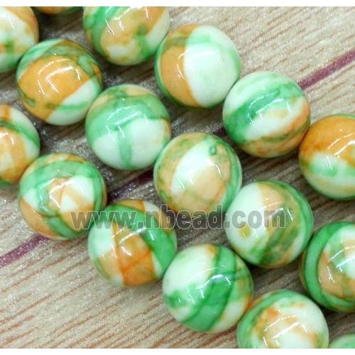Rainforest jasper beads, round, stability, green