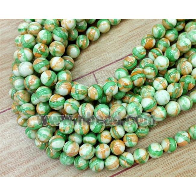 Rainforest jasper beads, round, stability, green