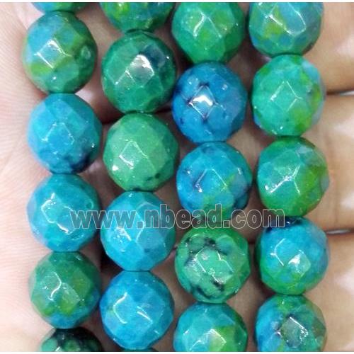 Chrysocolla beads, faceted round, stability