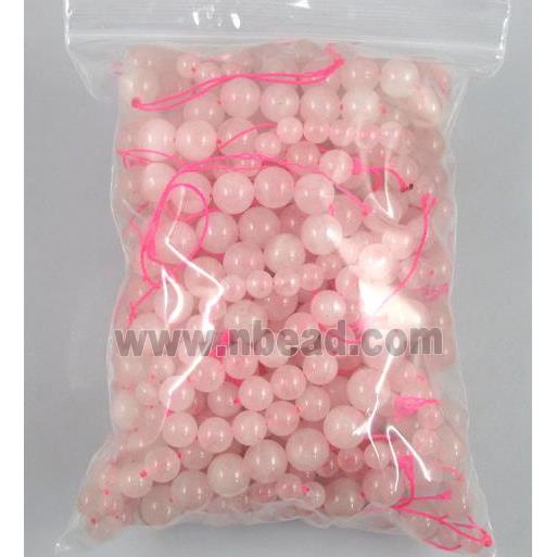 round Rose Quartz beads, pink, AA grade