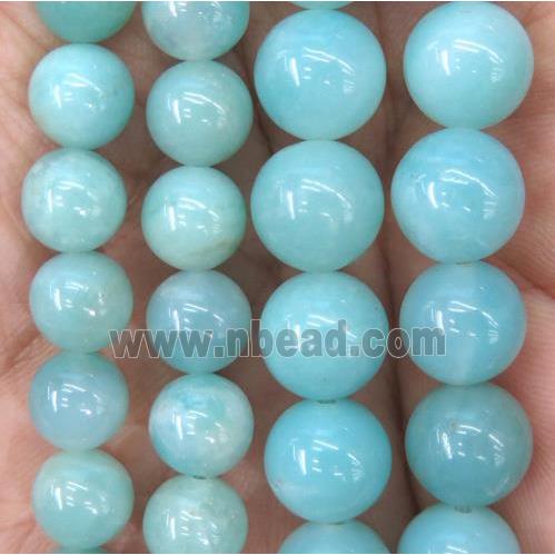 round blue Amazonite beads, grade AA