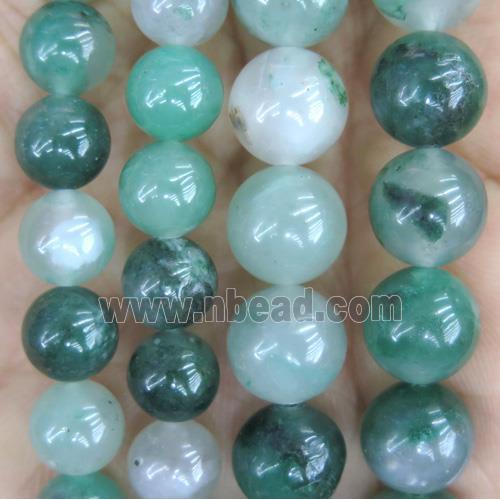 African Green chalcedony bead, round