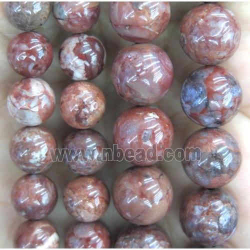 red Pomergranite jasper Beads, round
