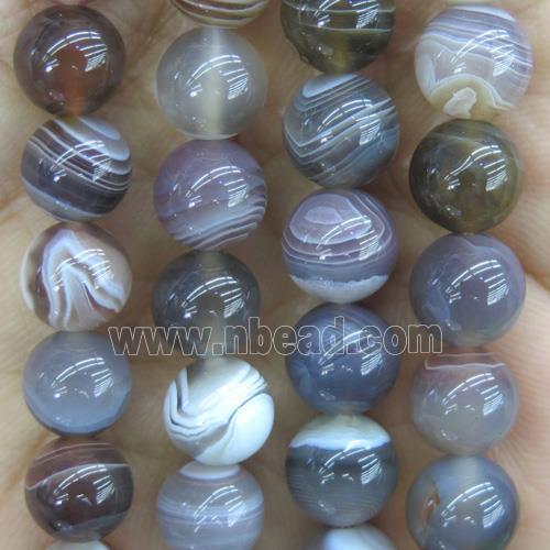 round Botswana Agate beads, gray