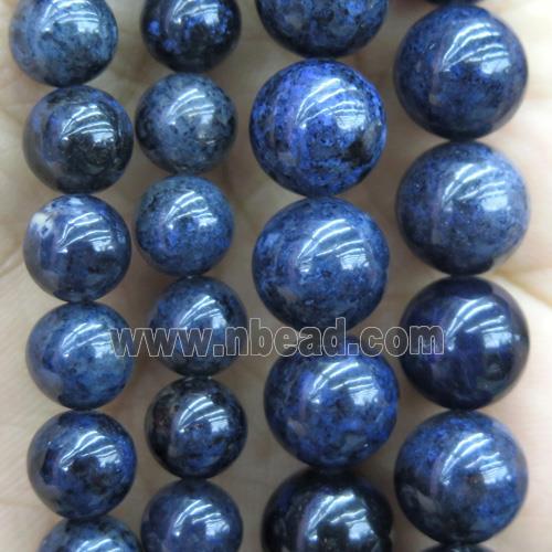 round Blue Dumortierite Beads