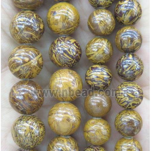 yellow Oak Jasper beads, round