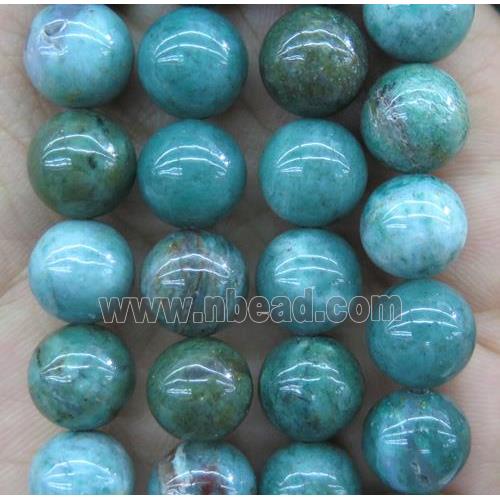 Australian Dragon Blood Japser beads, round, green