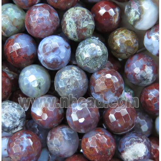 red Blood Stone beads, faceted round