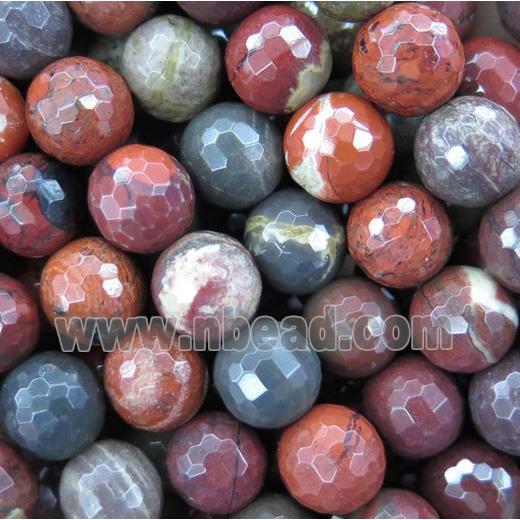 red Apple Jasper beads, faceted round