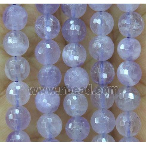 Amethyst beads, faceted round, purple