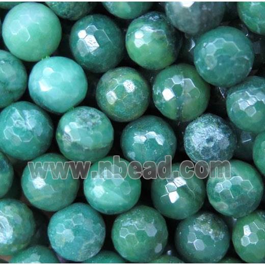 African Green Verdite Beads Faceted Round