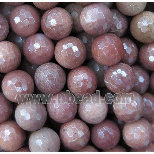 pink Chalcedony Beads, faceted round