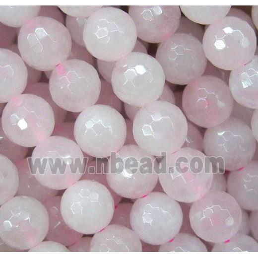 Rose Quartz Beads, faceted round, pink
