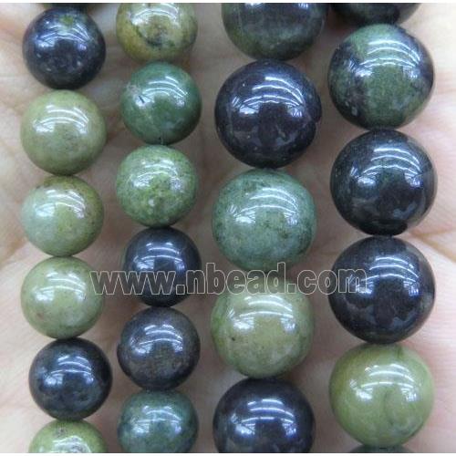 Green African Autumn Jasper beads, round