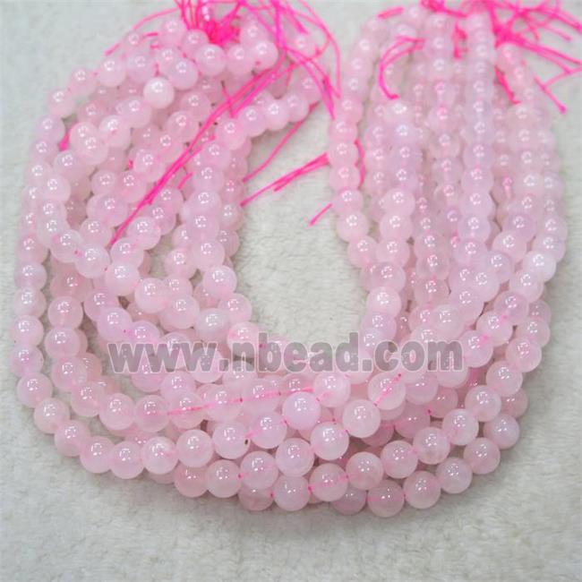 round Rose Quartz beads pink