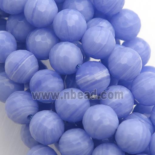 Synthetic Blue Lace Agate Beads, faceted round