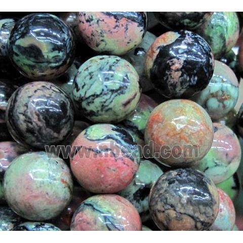 natural Chrysotine bead, round, pink