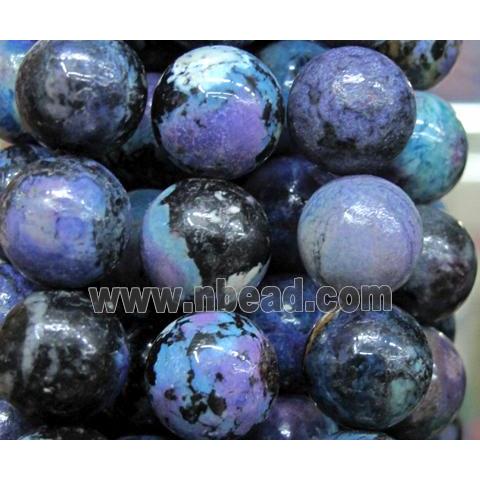 natural Chrysotine bead, round, lavender