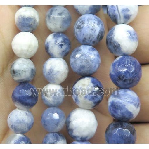 blue sodalite beads, faceted round