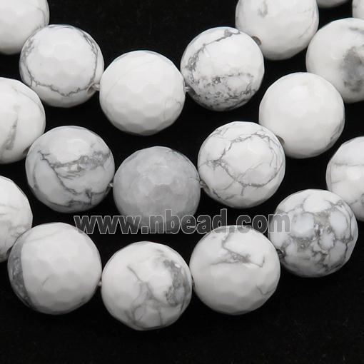 white Turquoise Howlite beads, faceted round