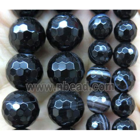 black stripe Agate Beads, faceted round