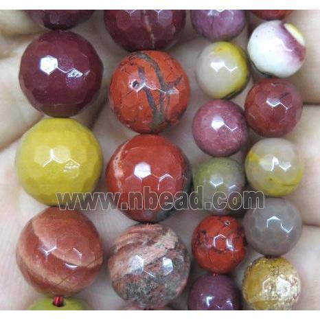Mookaite beads, faceted round