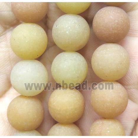 round matte Yellow Jade Bead
