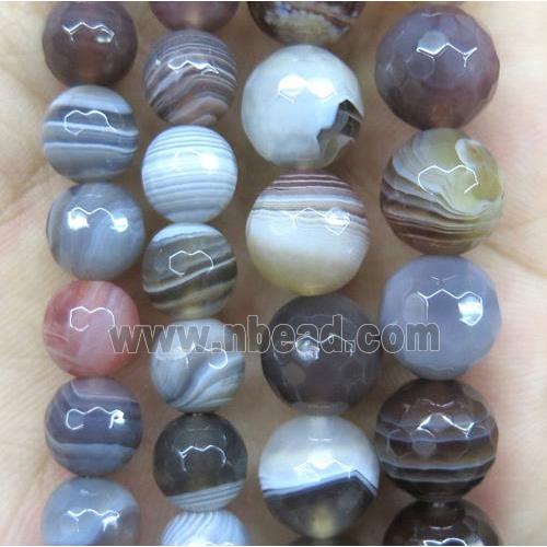 natural grey Botswana Agate beads, faceted round