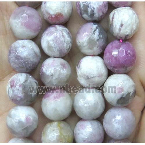 pink tourmaline bead, faceted round