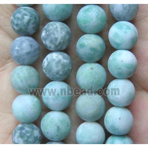 Chinese Nephrite Jade Beads Matte Round Green