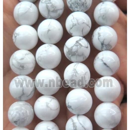 white howlite turquoise beads, round