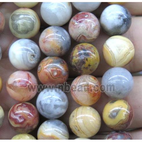 round Crazy Lace Agate beads