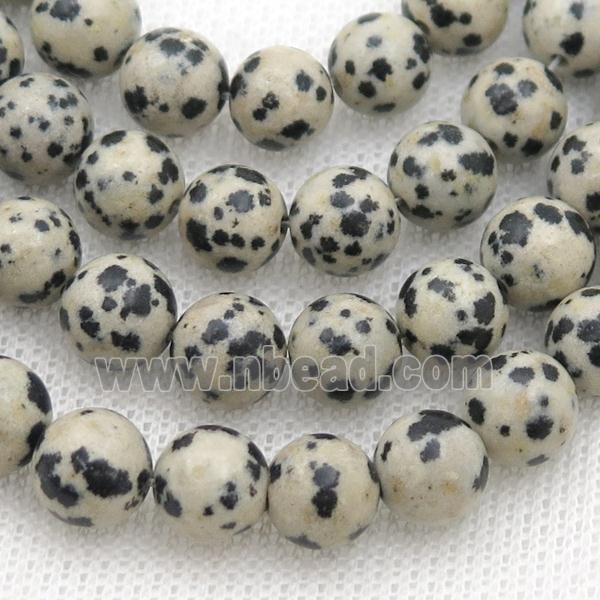 round spotted dalmatian jasper beads