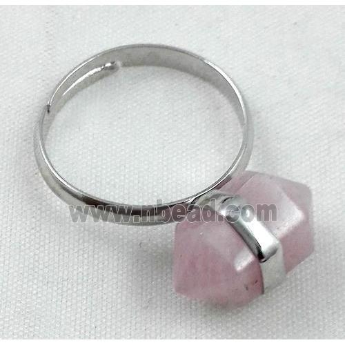 rose quartz ring, bullet