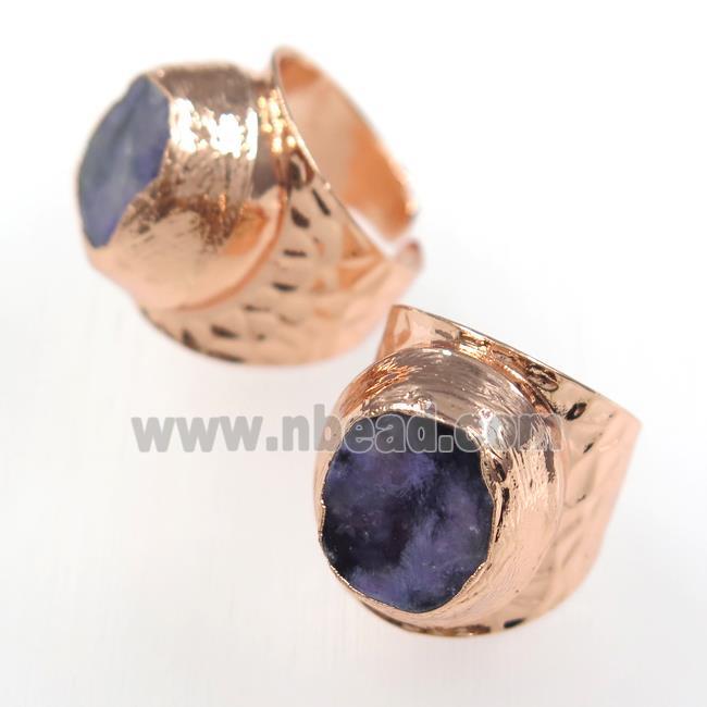 Charoite Rings, copper, rose gold