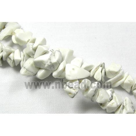 White Howlite Turquoise Chip Beads