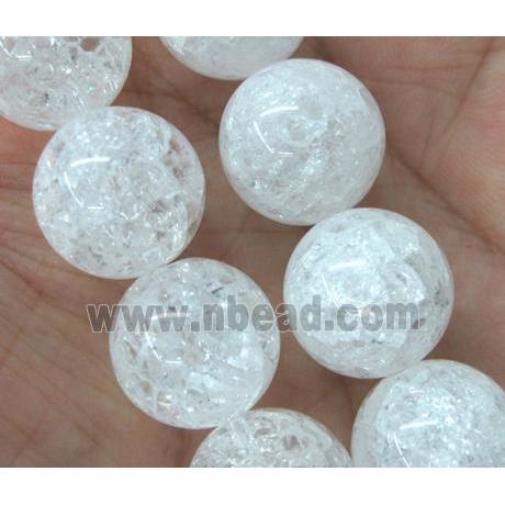 crackle clear quartz beads, round