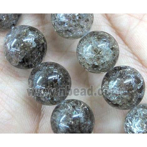 round gray Crackle Crystal beads