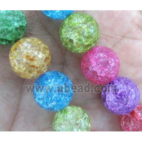 round Crackle Crystal beads, mix color