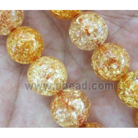 round golden Crackle Crystal beads