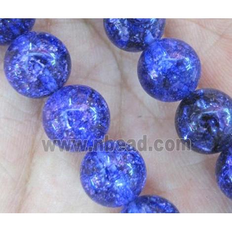 round lavender Crackle Crystal beads