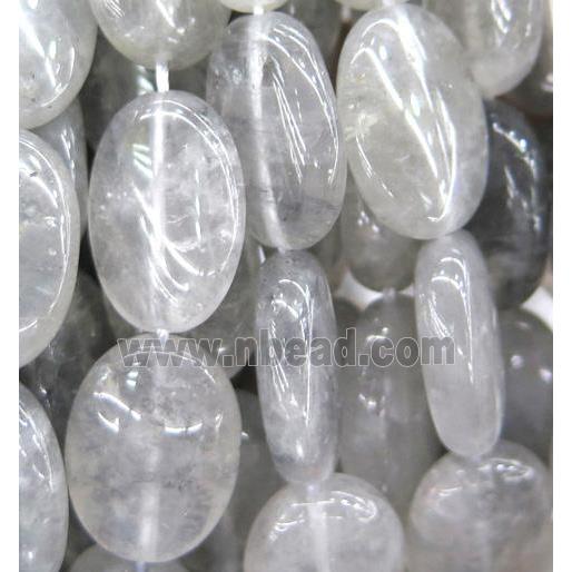 natural cloudy quartz beads, oval