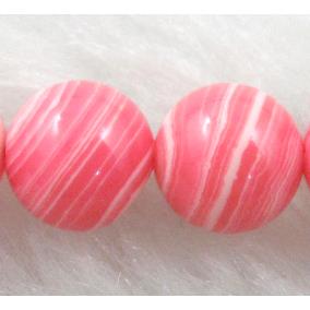 red stripe Gemstone bead, Round